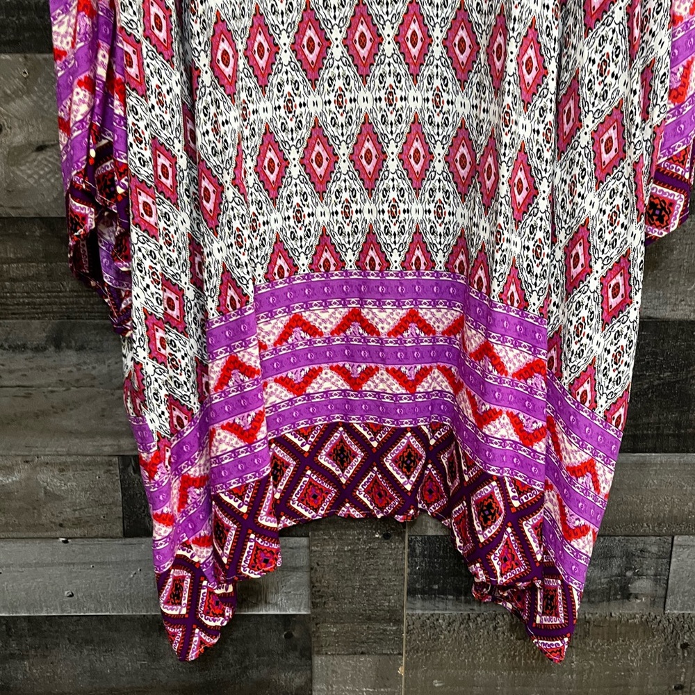 Umgee Multicolor Patterned Kimono Top - Picture 10 of 12